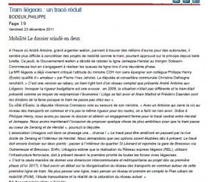 un article de Philippe Bodeux à lire sur le site du Soir ce 23/12/11